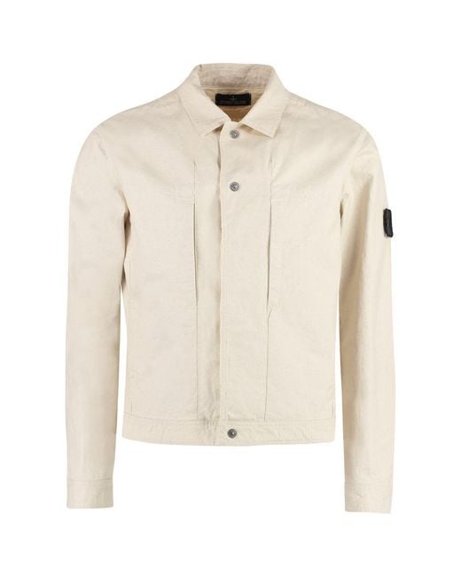 Stone Island Shadow Project Natural Trucker Cotton Overshirt for men