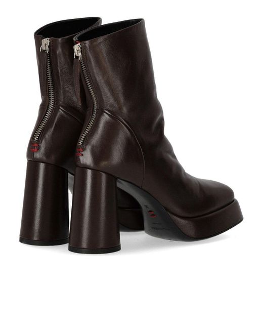 Halmanera Black Lara Dark Brown Heeled Ankle Boot