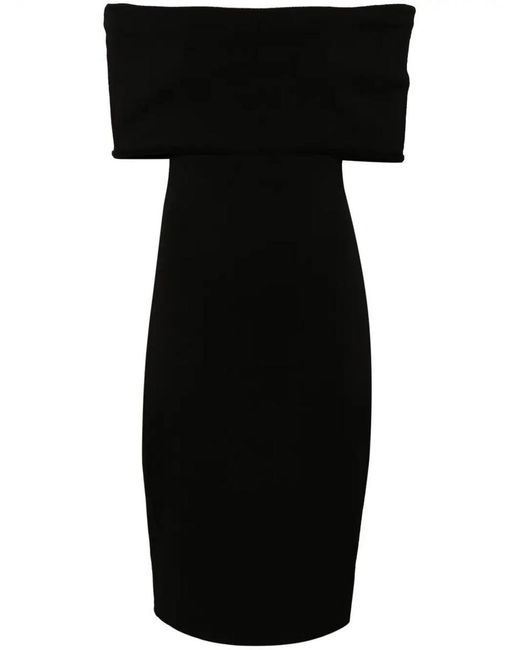 Bottega Veneta Black Offshoulder Midi Dress