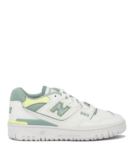 New Balance White "550" Sneakers