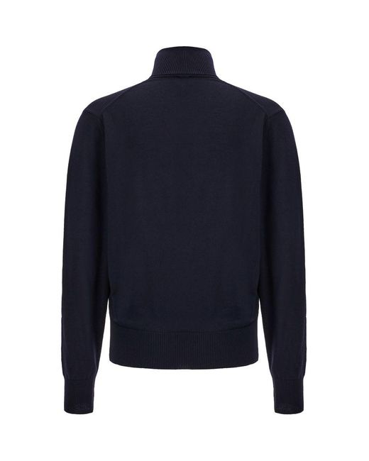 AMI Blue Turtleneck Merino Wool Sweater for men