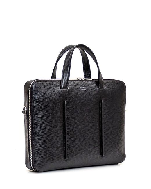 Ferragamo Black Business Bag With Single Compartment for men