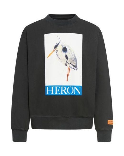 Heron Preston Heron Bird Painted Crewneck Black Blue for men