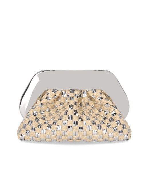 THEMOIRÈ Natural Tia Micro Weaved Straw Laminated Clutch Bag