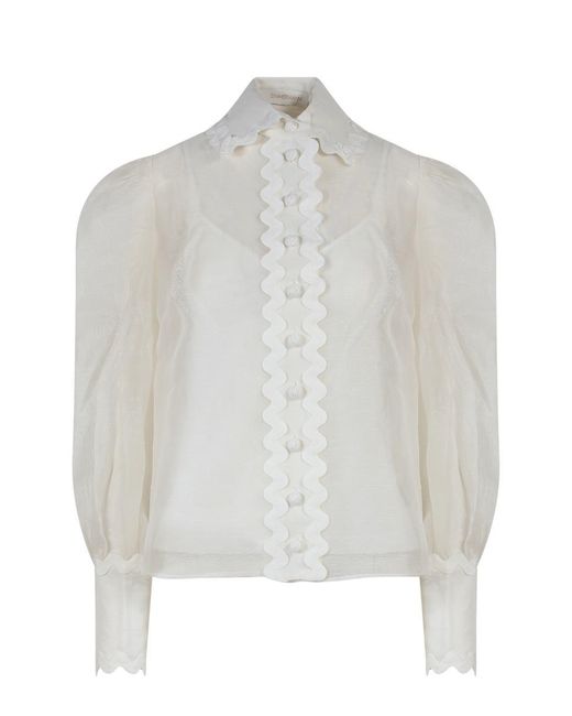 Zimmermann Shirt in White | Lyst