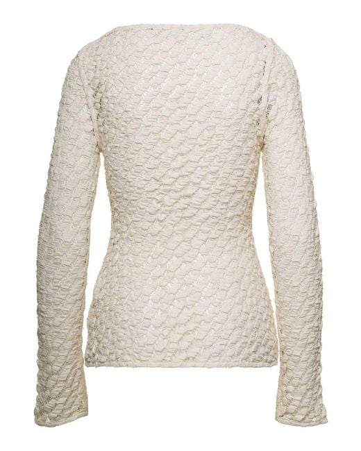 Rohe Natural Sweater With Boat Neckline