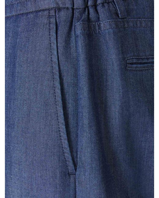 Canali Blue Cotton Denim Pants for men