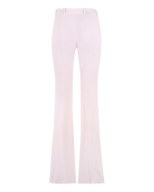 Alexander McQueen Pink Flared Crêpe Trousers