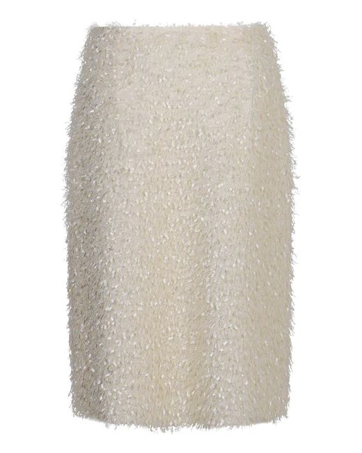 Vince White Fringe Knit Dress