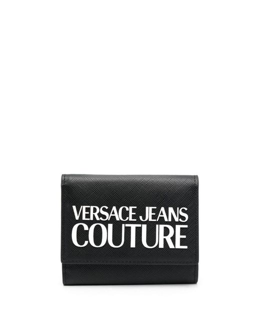Versace Black Logo-plaque Leather Wallet for men
