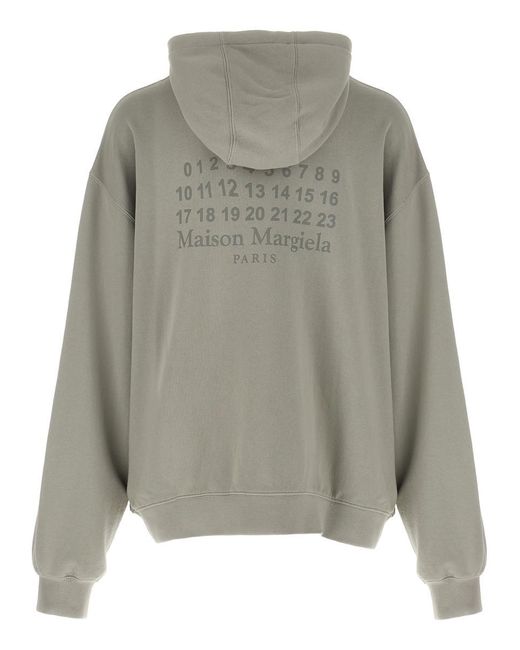 Maison Margiela Gray 'Numeric Signature Mm6' Hoodie for men