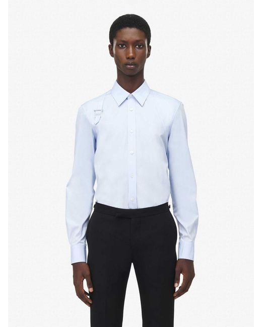 Alexander McQueen Blue Cotton Shirts for men