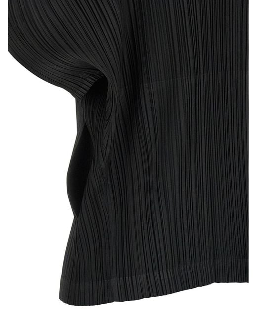 Pleats Please Issey Miyake Black 'Monthly Colors: August' Top