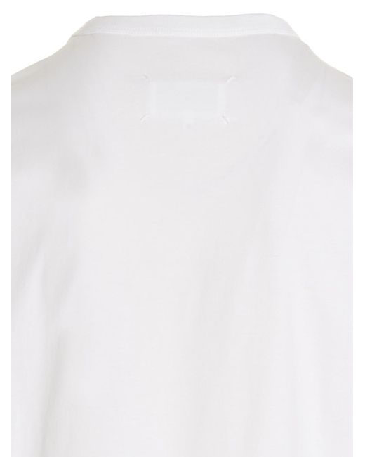 Maison Margiela White Logo Embroidery T-shirt for men