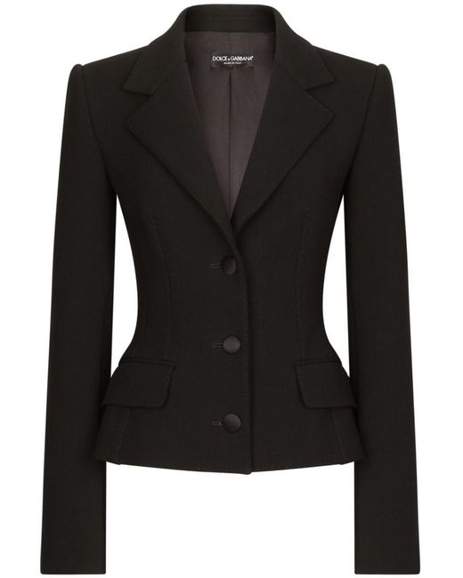 Dolce & Gabbana Black Wool Single-breasted Blazer Jacket