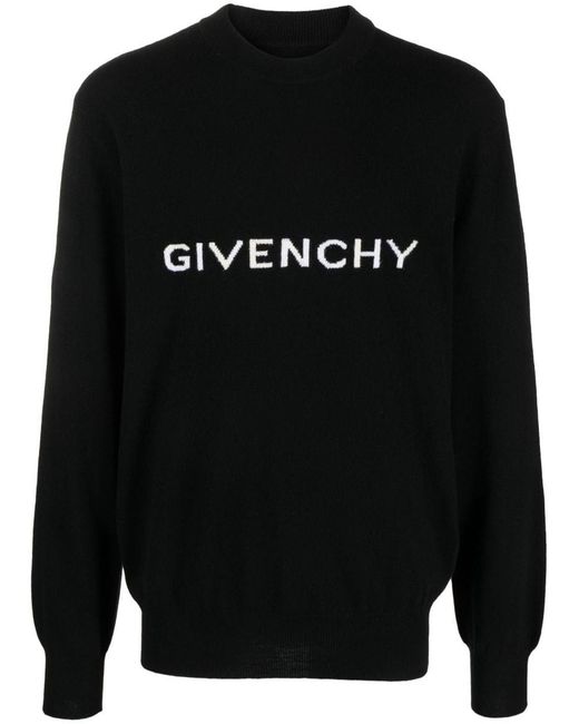 Givenchy Black Logo Wool Crewneck Sweater for men