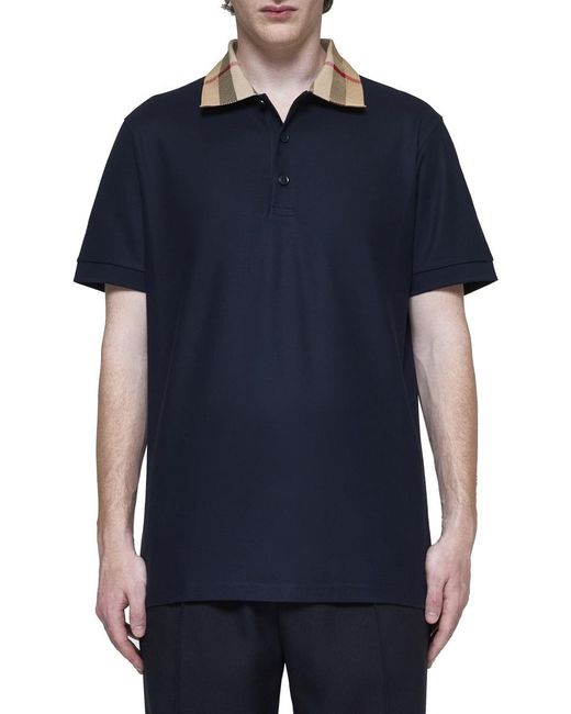 Burberry Blue T-shirts And Polos for men