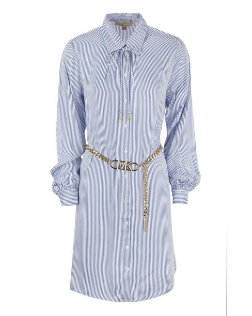 Michael Kors Blue Chain Short Shirtdress