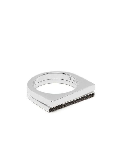 Tom Wood Step Ring Black Spinel Accessories in White | Lyst Canada