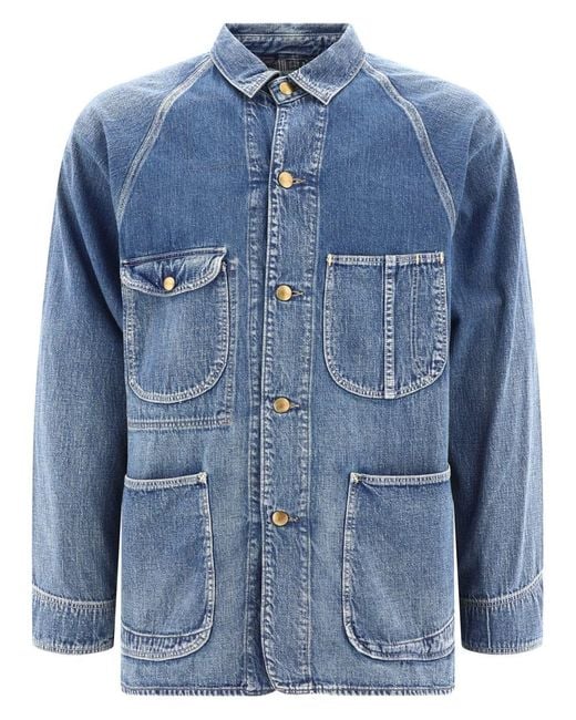 Orslow Blue "1950'S" Overshirt Jacket for men