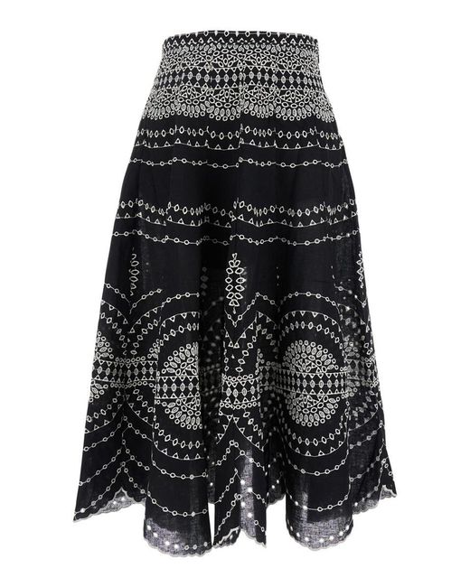 Charo Ruiz Black Livvy' Midi Skirt