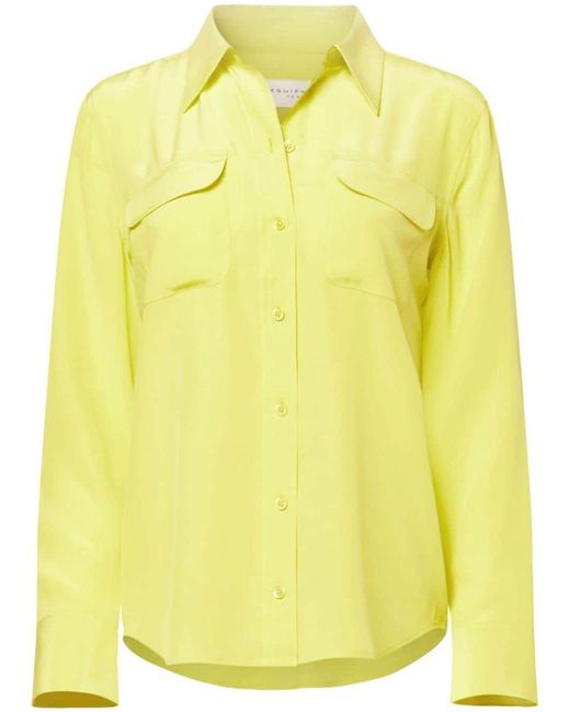 Equipment Yellow Slim Signature Silk Shirt