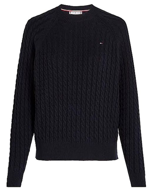 Tommy Hilfiger Blue Co Cable C-Nk Sweater