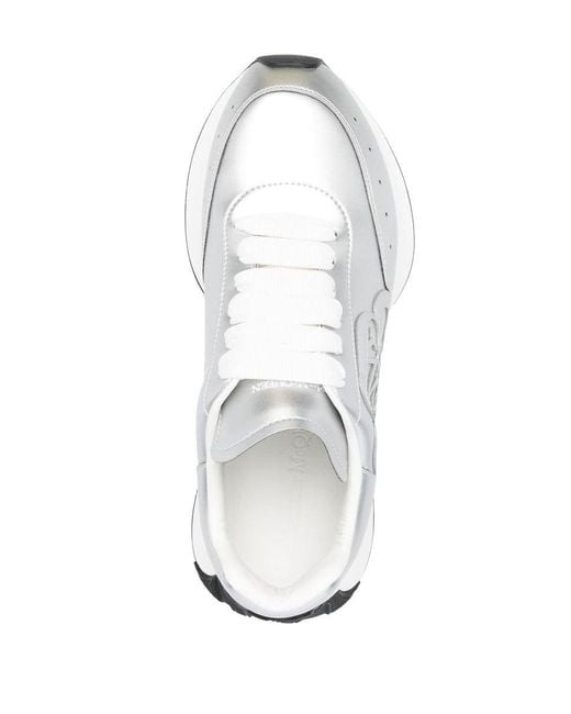 ALEXANDER MCQUEEN, 'Sprint' Metallic Low-Top Sneakers, Women