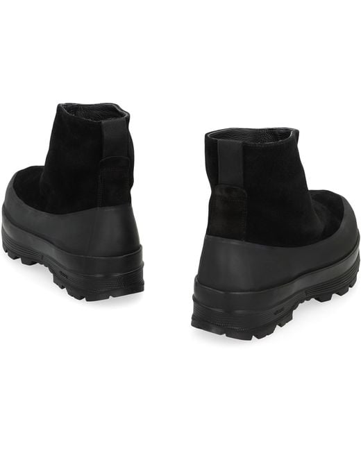Stone Island Black Suede Ankle Boots for men