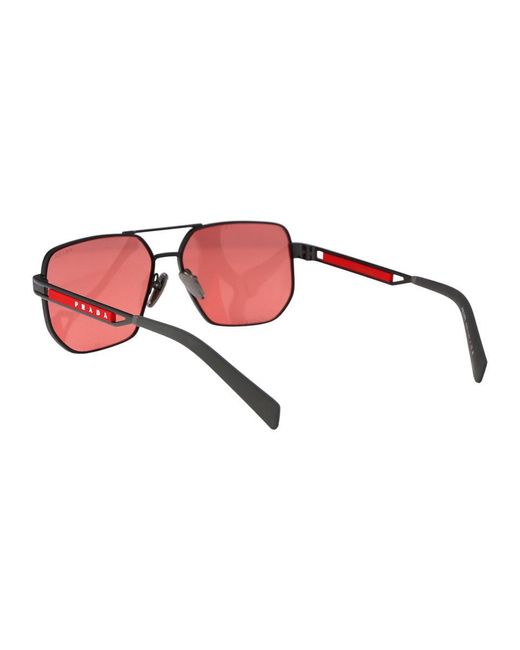 Prada Pink Linea Rossa Sunglasses for men