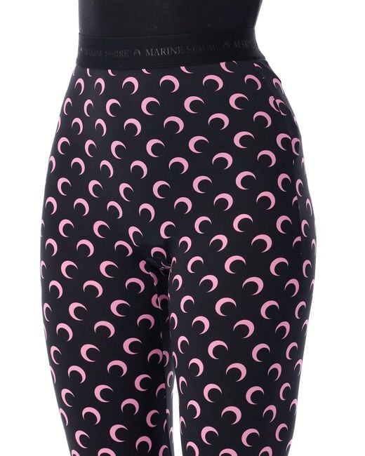 MARINE SERRE Blue All-Over Moon Print Leggings