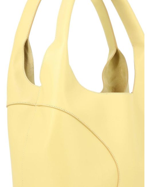 Ferragamo Yellow Hobo Bag With Cut-out Detailing