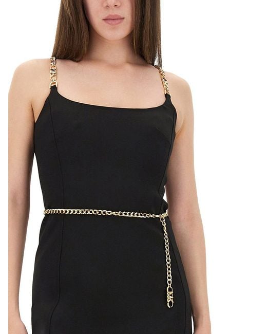 MICHAEL Michael Kors Black Bustier Minidress With Waist-Cinching Belt