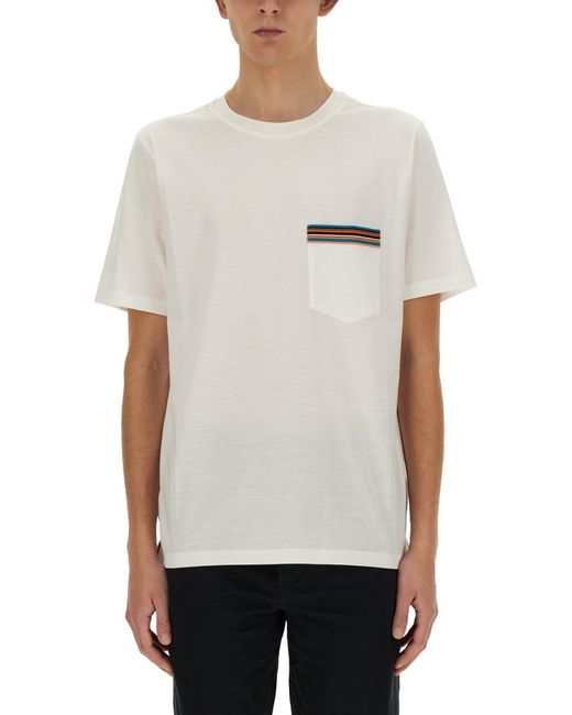 Paul Smith White T-Shirt With Logo for men