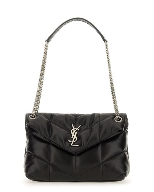 Saint Laurent Black Loulou Puffer Bag Small
