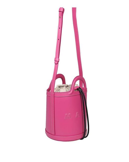 Marni Pink Small 'tropicalia' Bucket Bag
