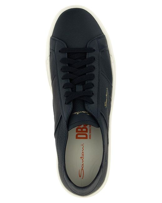 Santoni Blue 'Double Buckle' Sneakers for men