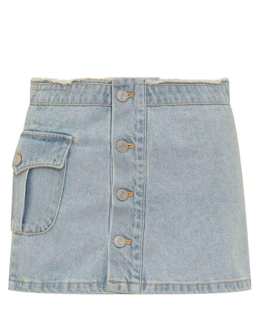 ANDERSSON BELL Blue Mini Apron Skirt