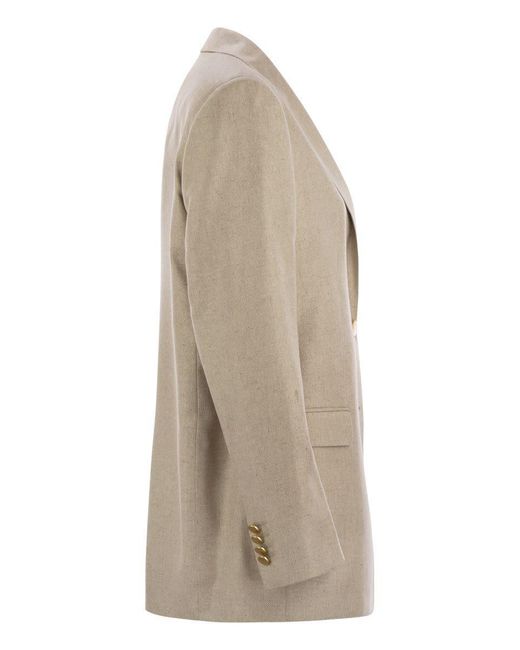 Tagliatore Natural Two-Button Silk Jacket