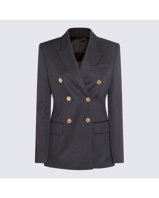 Givenchy Black Navy Wool And Mohair Blazer