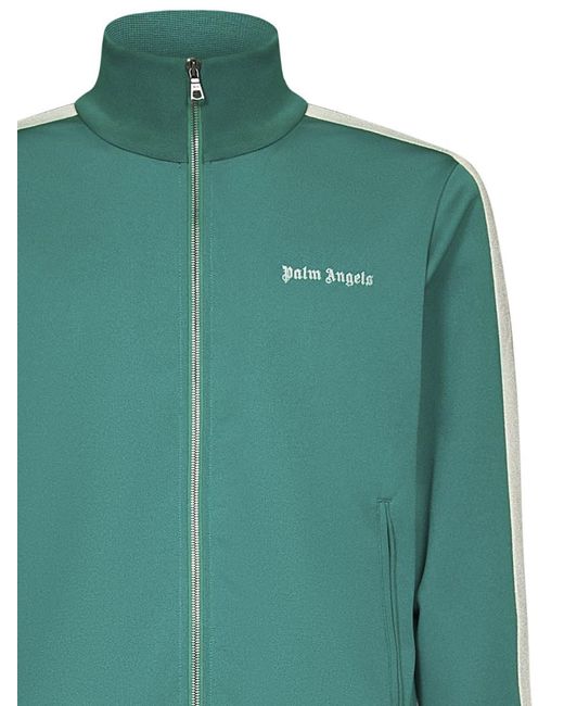 Palm Angels Green Classic Logo Track Jacket for men