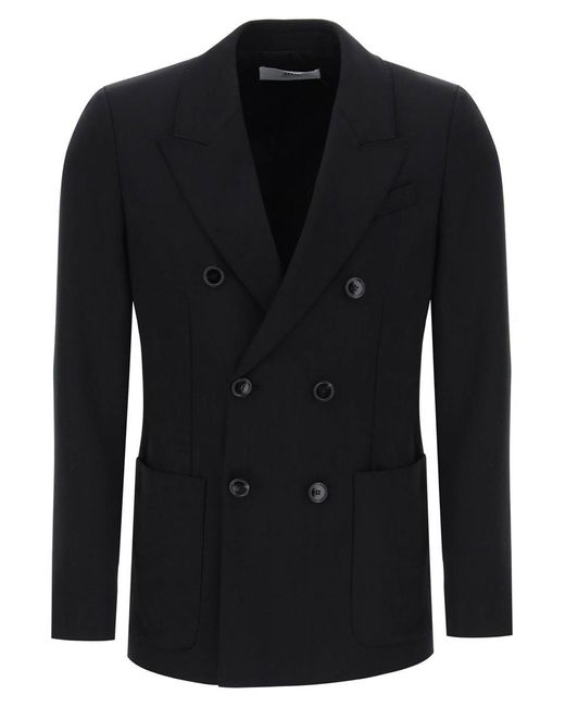 AMI Black Double-Breasted Wool Jacket For for men