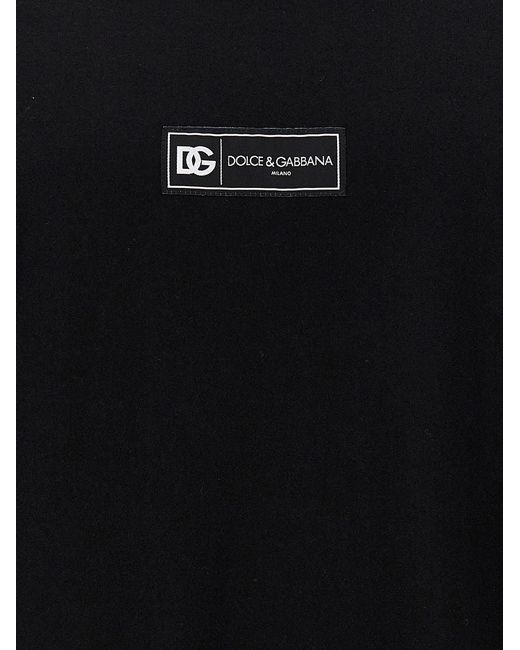 Dolce & Gabbana Black Short-sleeved Cotton T-shirt for men