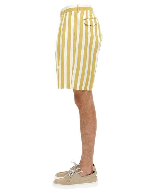 Paul Smith Yellow Deckchair Stripe Bermuda Shorts for men