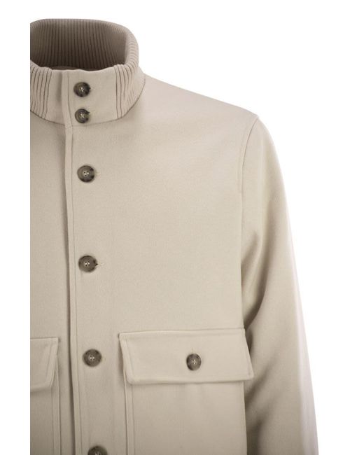 Peserico Natural Wool And Cashmere Bomber Jacket for men
