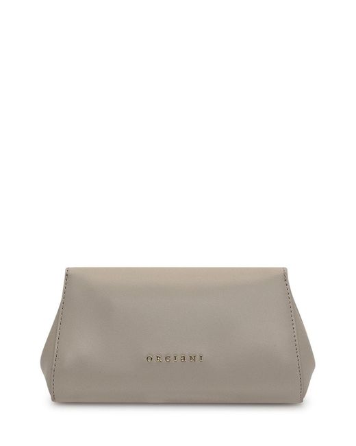 Orciani Gray Tassel Gossip Clutch