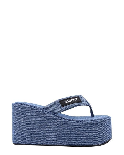 Coperni Blue 'Branded Wedge' Sandals