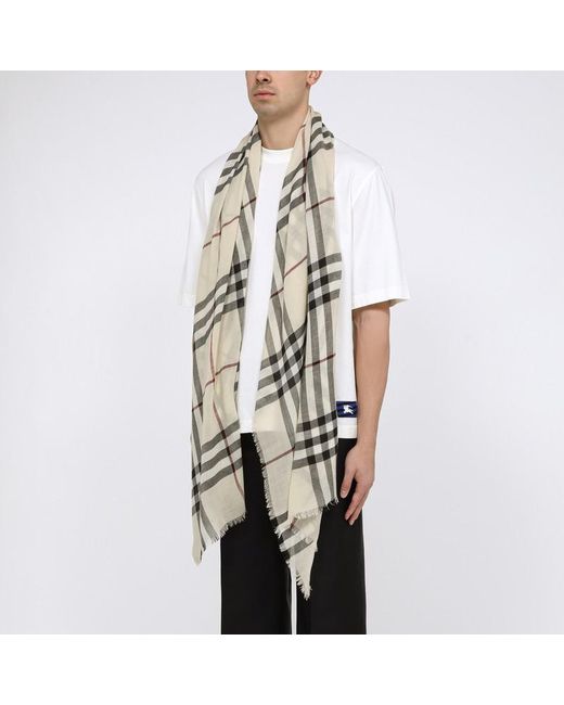 Burberry Natural Check Stone Scarf for men