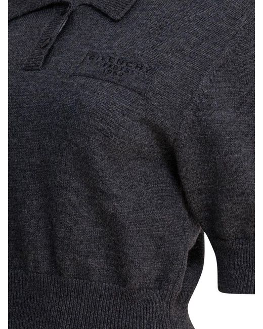 Givenchy Blue " Paris 1952" Wool Polo Shirt