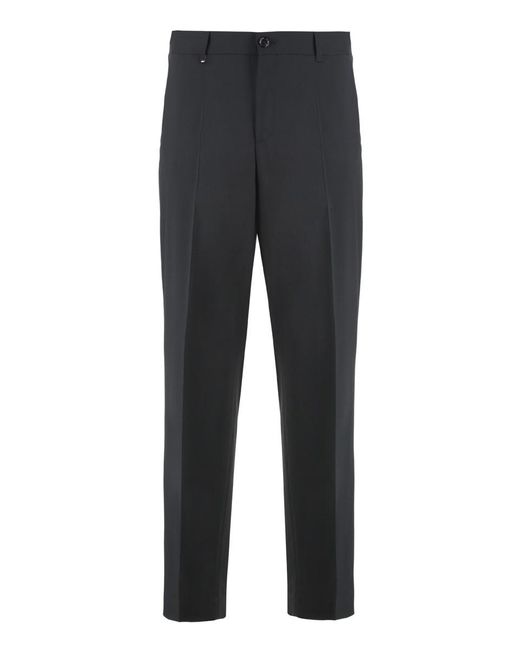 Boss Blue Wool Blend Trousers for men
